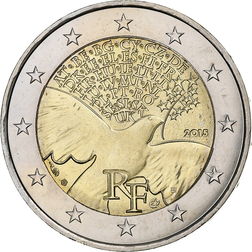 Francúzsko,
2 eurá,
Friedena