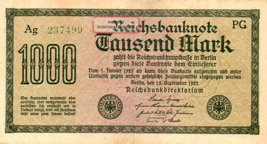 Svetová elegancia v jednom kúsku: Nemecká 1000-marková bankovka (1922)