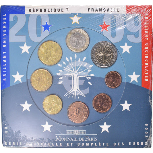 Francúzsko,
 
 1 cent za 2 eurá,
 
 2009