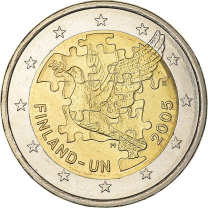Fínsko, 
  
  2 eurá, 
  
  60. Jahrestag