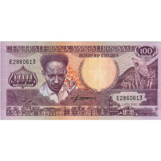 bankovka,
 
 Surinam,
 
 100 forintov
