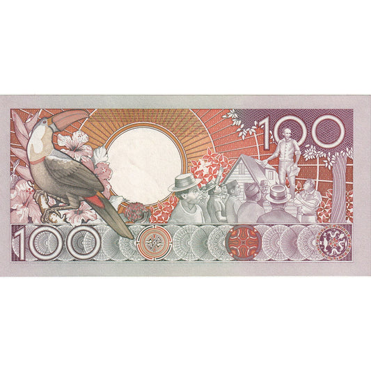bankovka,
 
 Surinam,
 
 100 forintov