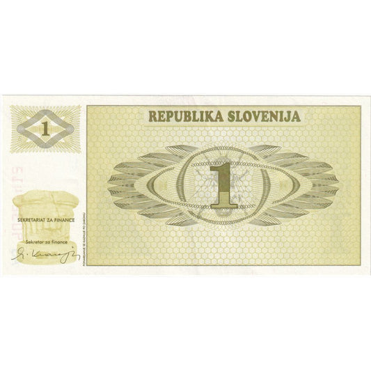 Slovinsko,
 
 1 (Toliar),
 
 KM: 1a