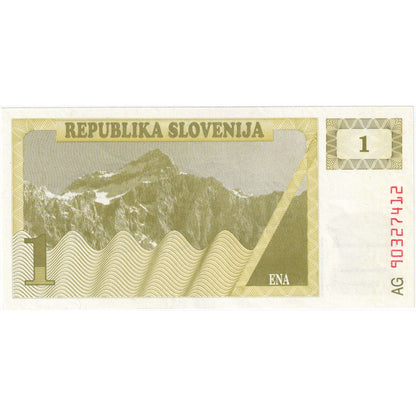 Slovinsko,
 
 1 (Toliar),
 
 KM: 1a
