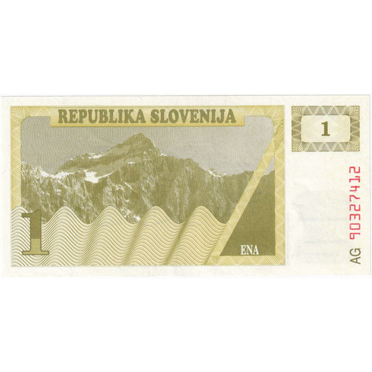 Slovinsko,
 
 1 (Toliar),
 
 KM: 1a