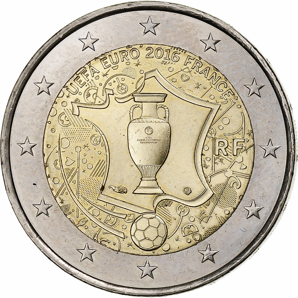 Francúzsko, 
  
  2 eurá, 
  
  Futbal-Európameisterschaft 2016