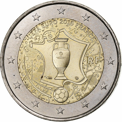 Francúzsko, 
  
  2 eurá, 
  
  Futbal-Európameisterschaft 2016