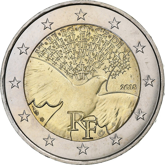 Francúzsko,
 
 2 eurá,
 
 Friedena