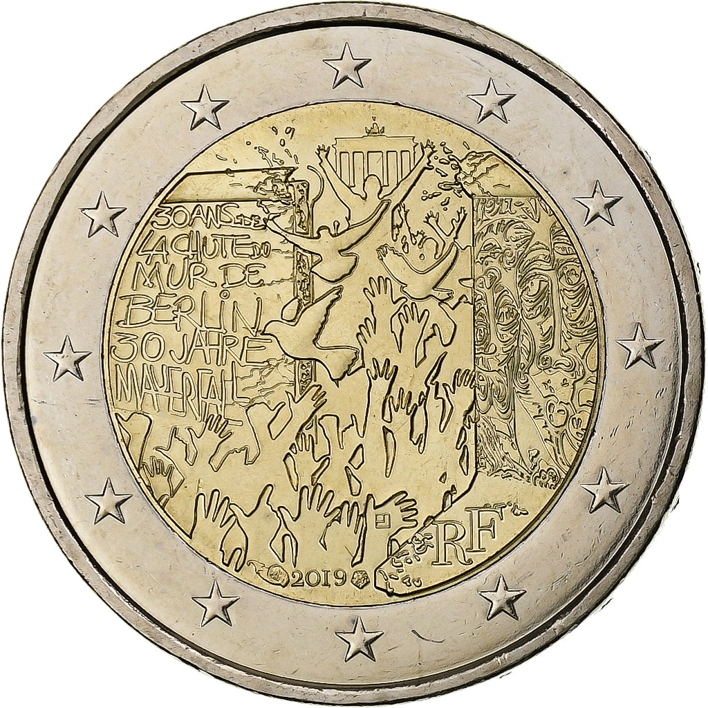 Francúzsko,
 
 Berlínsky múr,
 
 2 eurá