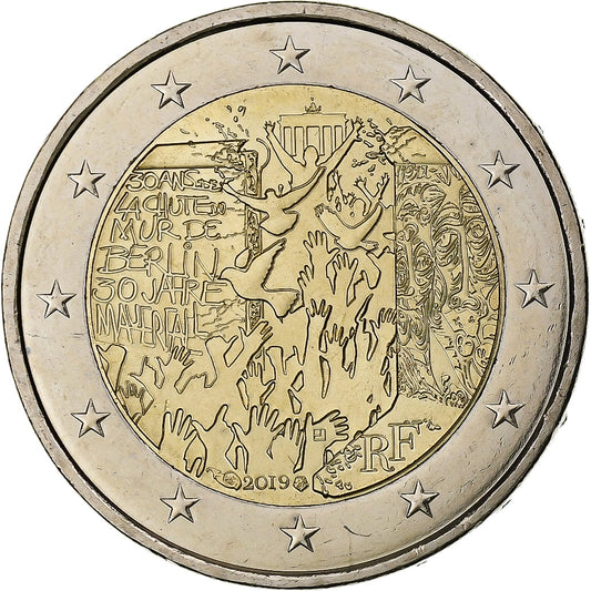 Francúzsko,
 
 Berlínsky múr,
 
 2 eurá