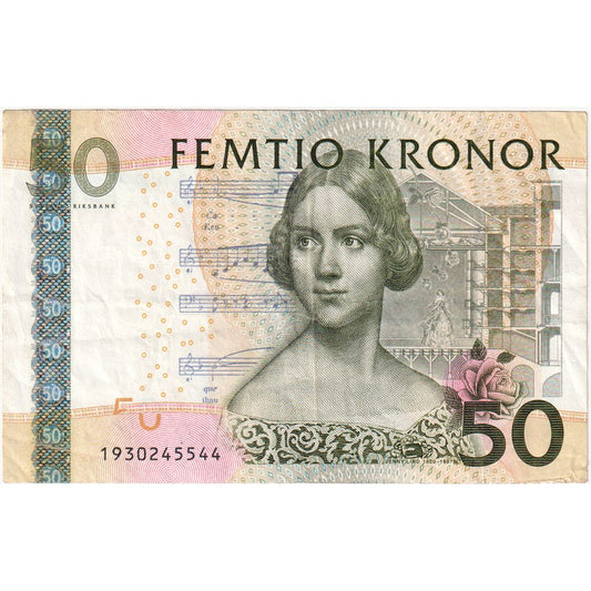 Švédsko,
 
 50 korún,
 
 PE (40-45)