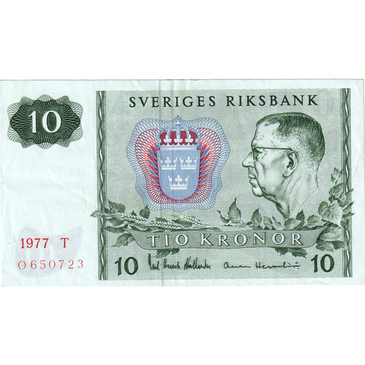 Švédsko,
 
 10 korún,
 
 PE (40-45)