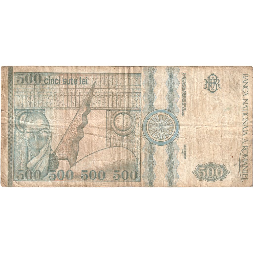 Rumunsko,
 
 500 lei,
 
 12-1992