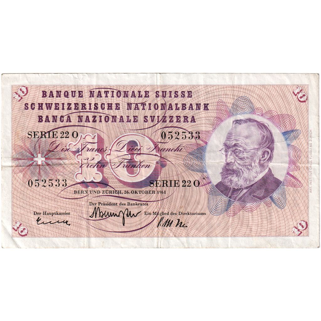 Švajčiarsko,
 
 10 Frankena,
 
 26. októbra 1964