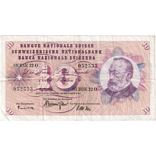 Švajčiarsko,
 
 10 Frankena,
 
 26. októbra 1964