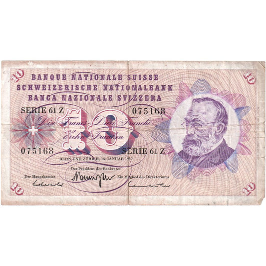 Švajčiarsko,
 
 10 Frankena,
 
 15. januára 1969