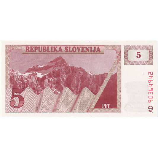 Slovinsko,
 
 5 (Tolarjew),
 
 UNC(65-70)