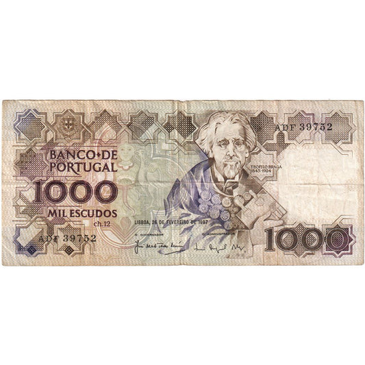 Portugalsko, 
  
  1000 escudo, 
  
  26. februára 1987