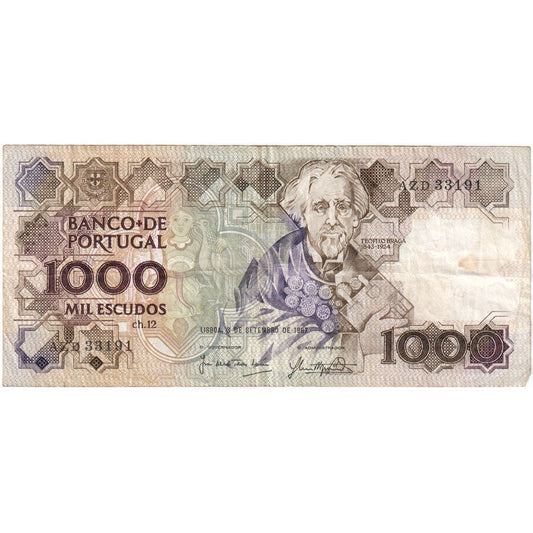 Portugalsko, 
  
  1000 escudo, 
  
  1987-09-03
