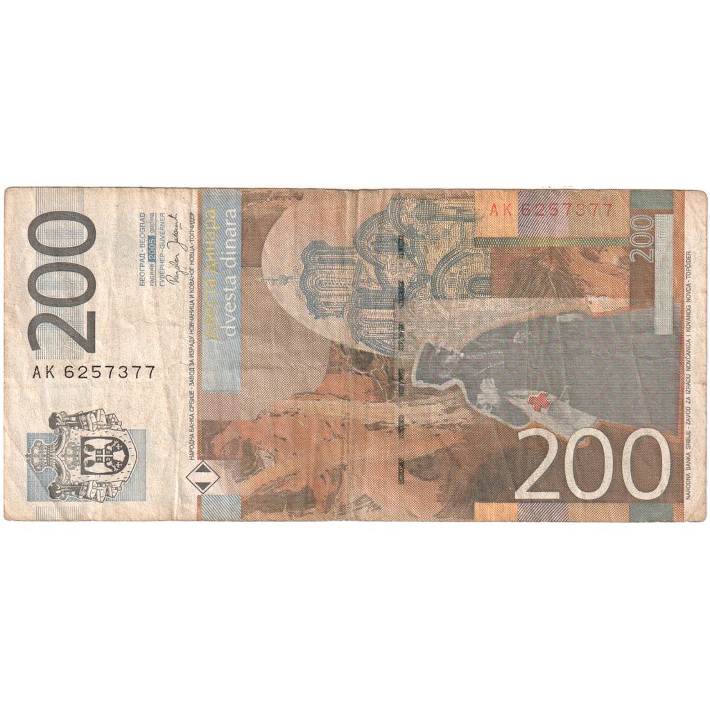 Srbsko,
 
 200 dinárov,
 
 VF (30-35)