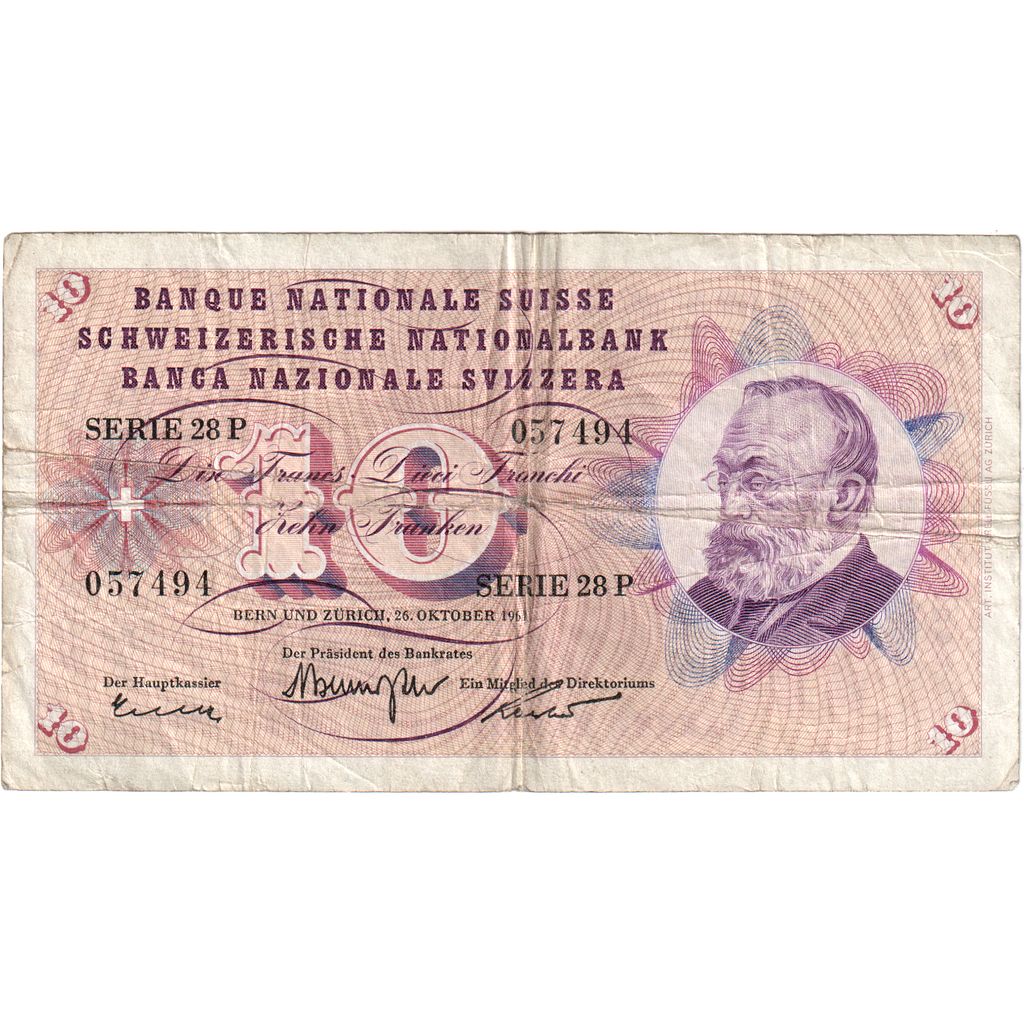 Švajčiarsko,
 
 10 Frankena,
 
 21. januára 1965