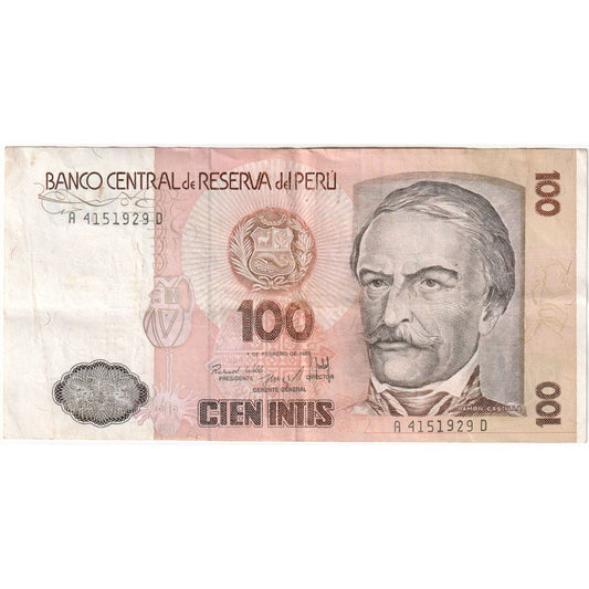 peru,
 
 100 Intis,
 
 1985-02-01