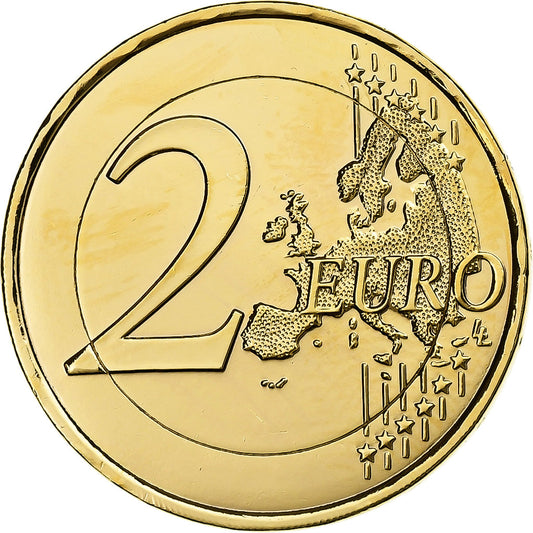 Francúzsko, 
  
  2 eurá, 
  
  Fantasieprägung .Dorée