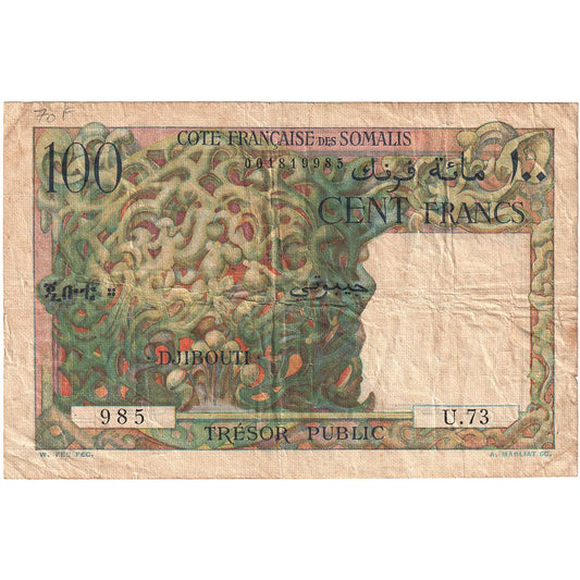 Francúzske Somaliland,
 
 100 frankov,
 
 1952