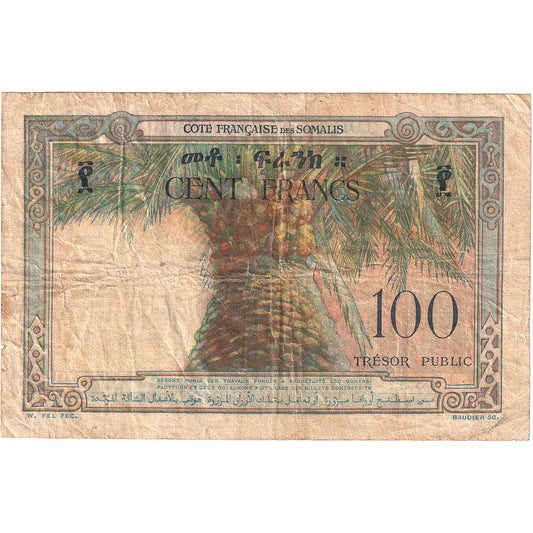 Francúzske Somaliland,
 
 100 frankov,
 
 1952