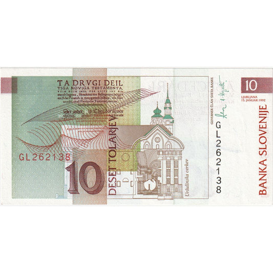 Slovinsko,
 
 10 Tolarjew,
 
 1992