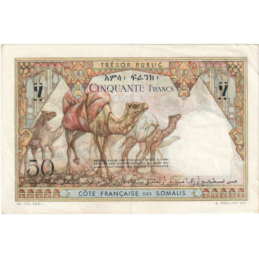 Francúzske Somaliland,
 
 50 frankov,
 
 Bez dátumu (1952)