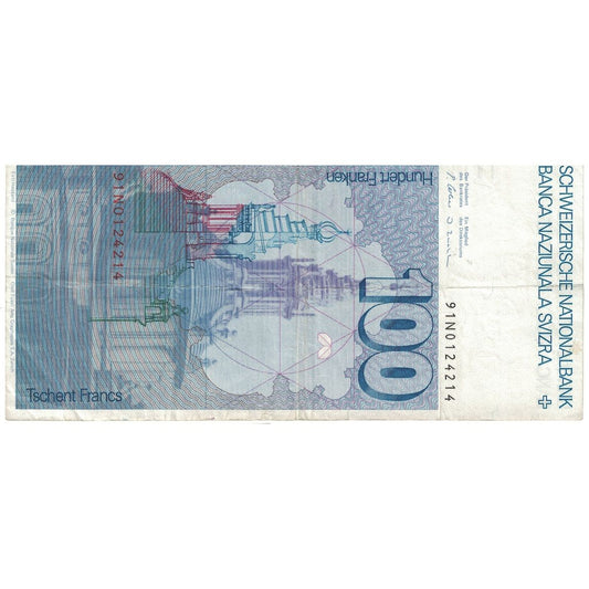 bankovka,
 
 Švajčiarsko,
 
 100 frankov