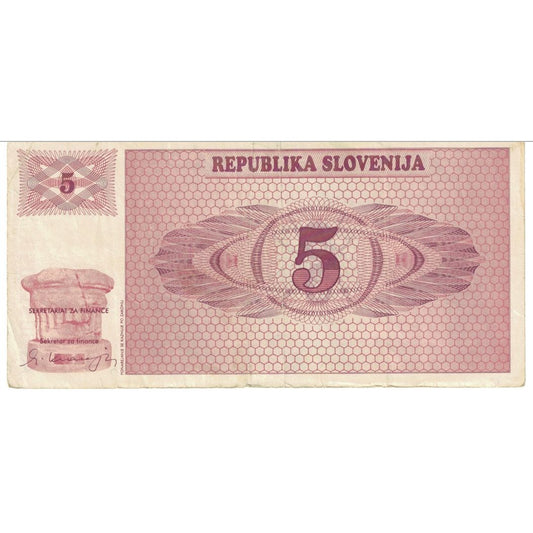 bankovka,
 
 Slovinsko,
 
 5 (Tolarjew)