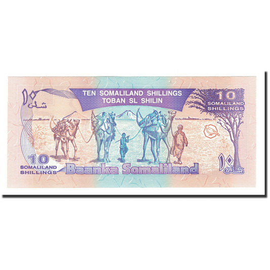bankovka,
 
 Somaliland,
 
 10 šilingov = 10 šilingov