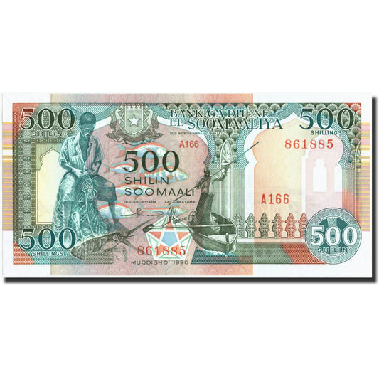 bankovka,
 
 somálsko,
 
 500 šilingov = 500 šilingov