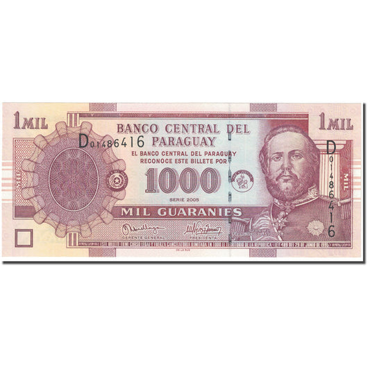 bankovka,
 
 Paraguaj,
 
 záruka 1000