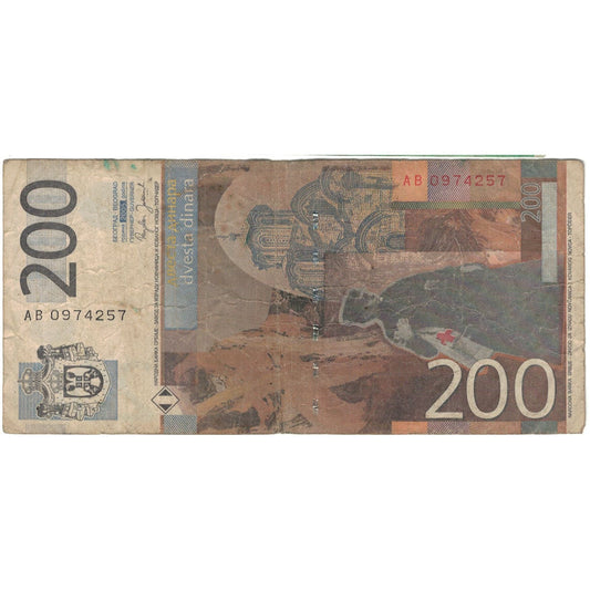 bankovka,
 
 Srbsko,
 
 200 dinárov