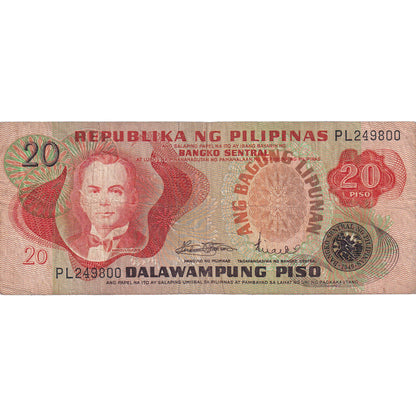 bankovka,
 
 Filipíny,
 
 20 Pis